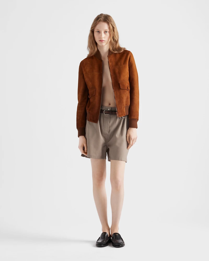 Suede blouson jacket