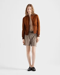 Suede blouson jacket