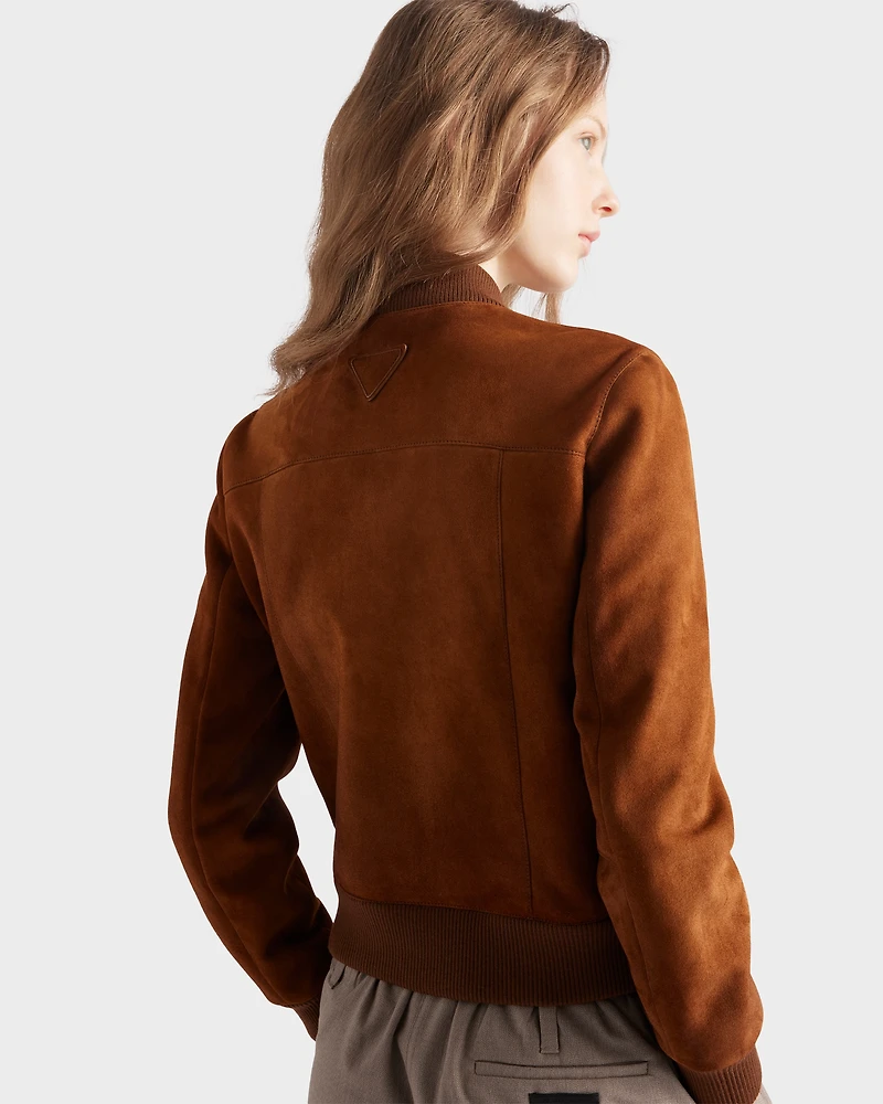 Suede blouson jacket
