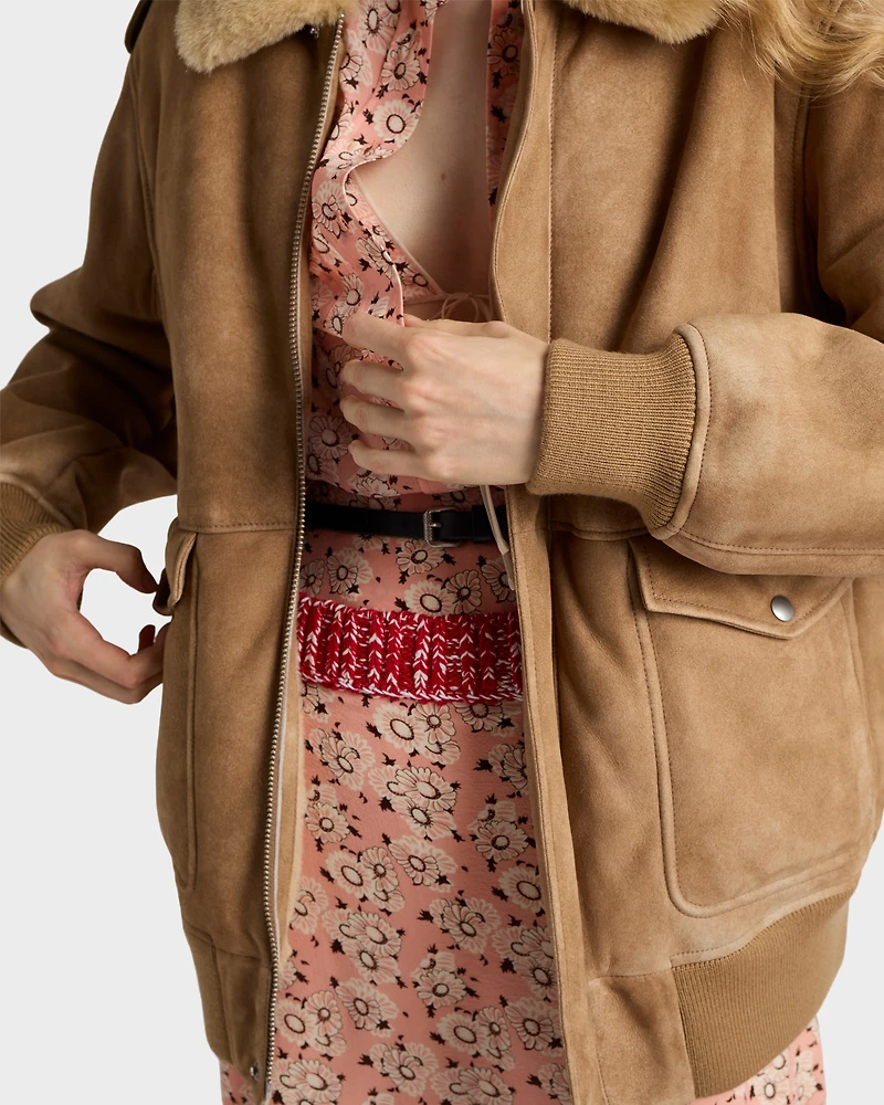 Shearling bomber jacket