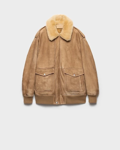 Shearling bomber jacket