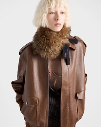 Nappa leather bomber jacket