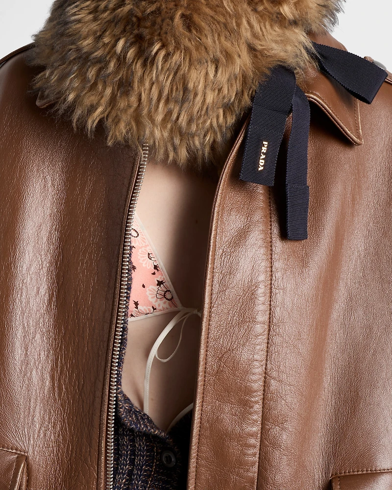 Nappa leather bomber jacket