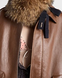 Nappa leather bomber jacket