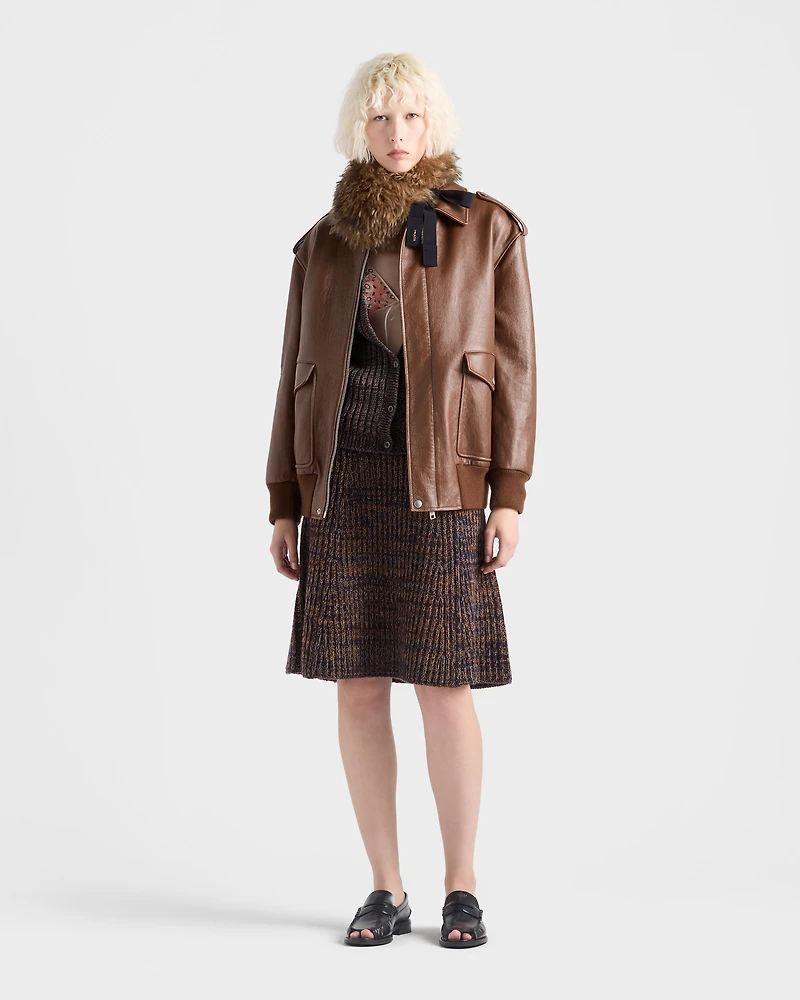 Nappa leather bomber jacket