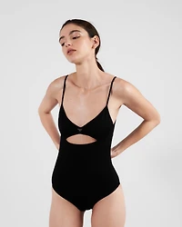 Interlock fabric one-piece swimsuit