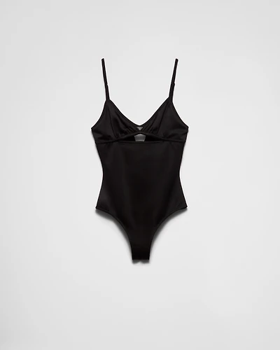Interlock fabric one-piece swimsuit
