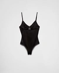 Interlock fabric one-piece swimsuit
