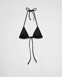 Interlock fabric triangle bikini top