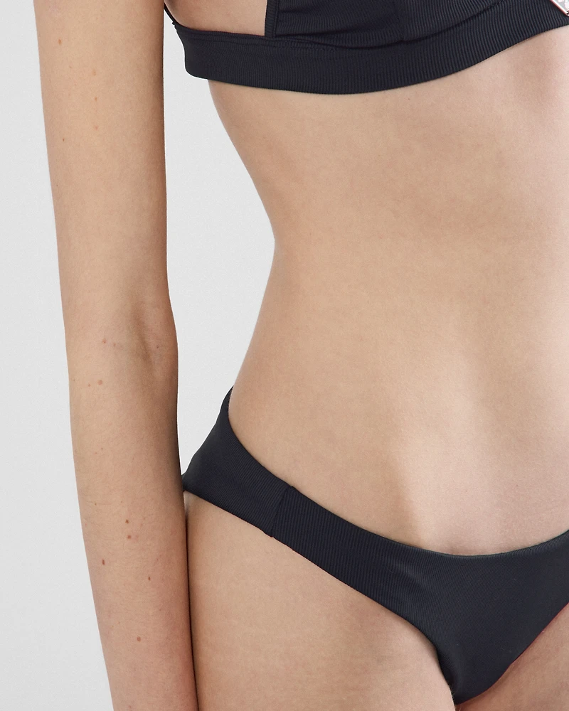 Ribbed knit bikini bottom