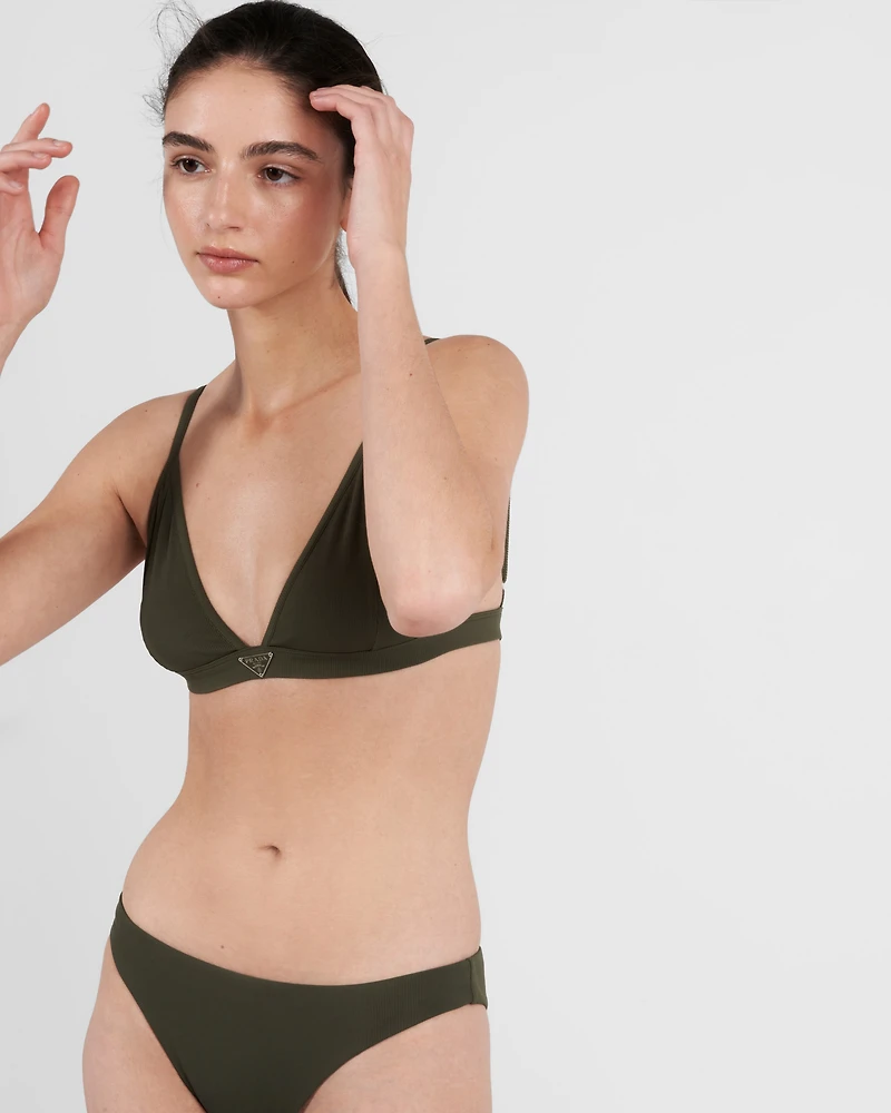Ribbed knit bikini bottom