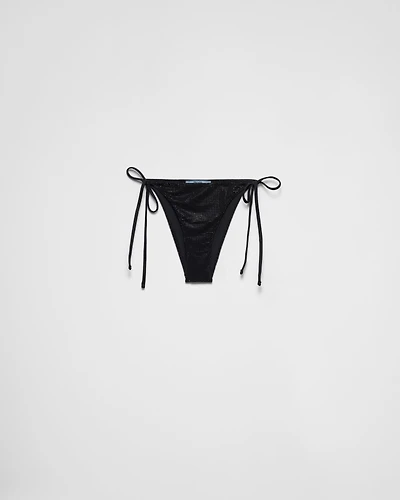 Jersey bikini bottom with rhinestones