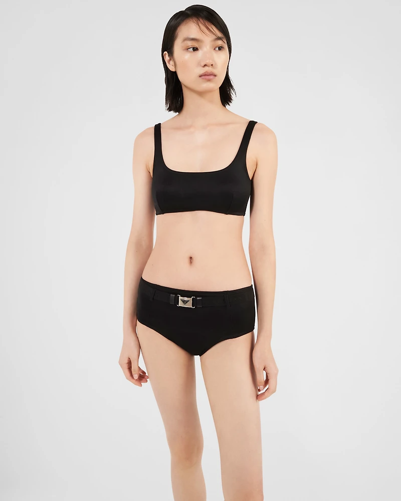 Interlock fabric bikini top
