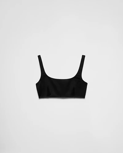 Interlock fabric bikini top
