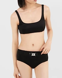 Interlock fabric bikini bottom