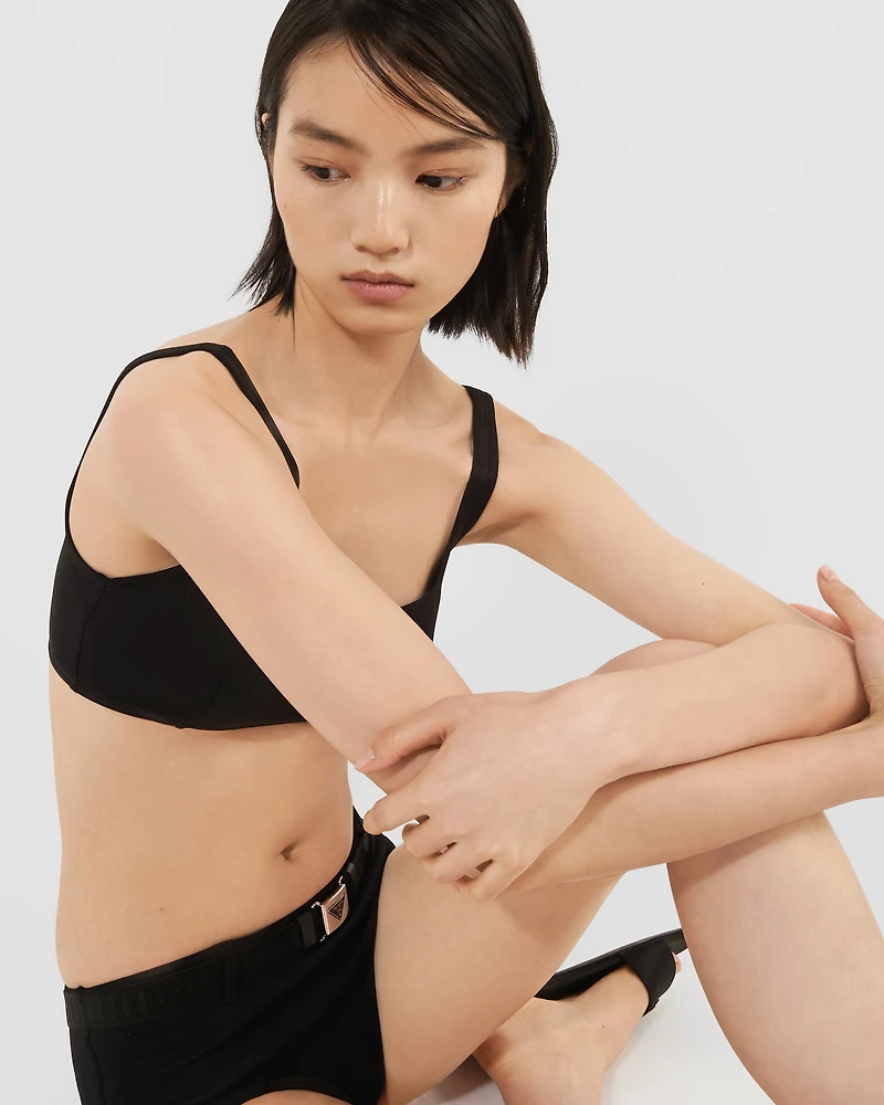 Interlock fabric bikini bottom