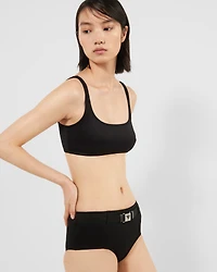 Interlock fabric bikini bottom