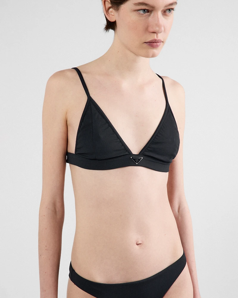 Ribbed knit bralette bikini top