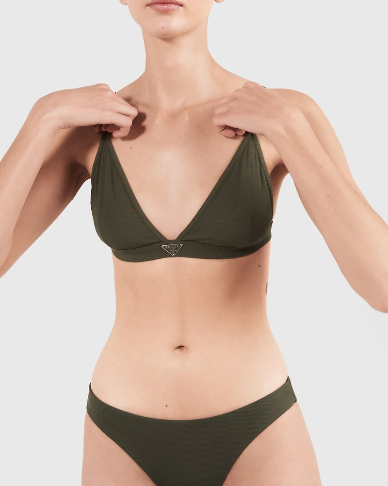 Ribbed knit bralette bikini top
