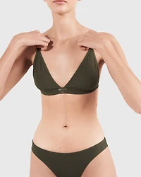 Ribbed knit bralette bikini top