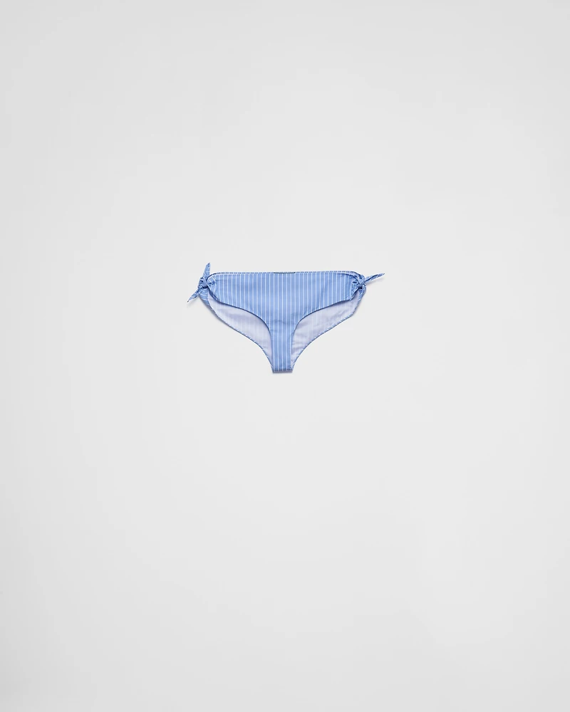 Striped poplin bikini bottom