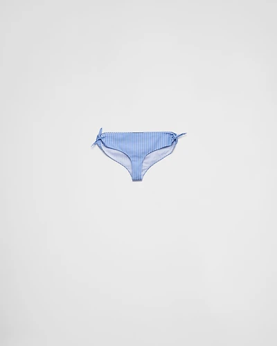 Striped poplin bikini bottom