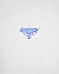Striped poplin bikini bottom