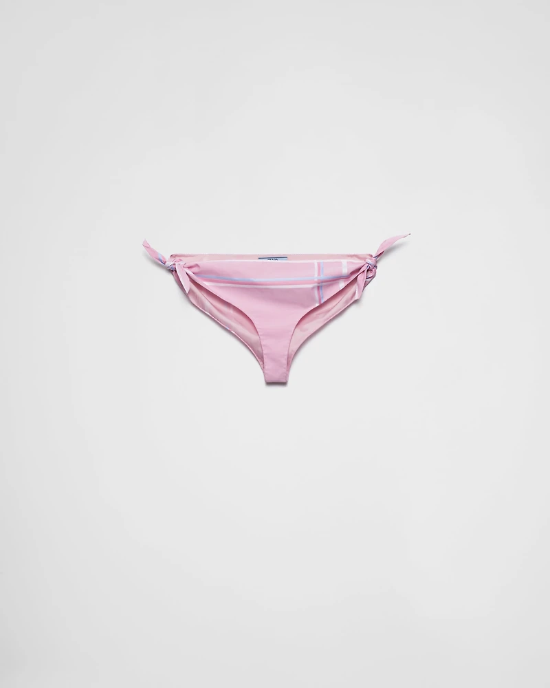 Cotton bikini briefs a check pattern