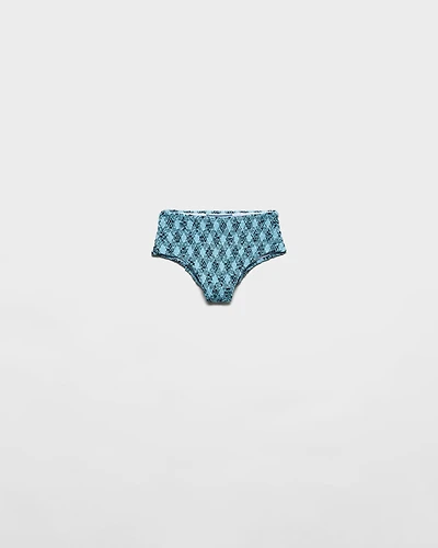 Checked print jersey bikini bottom