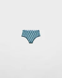 Checked print jersey bikini bottom