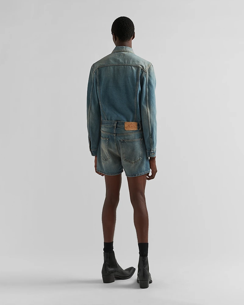 Denim blouson jacket