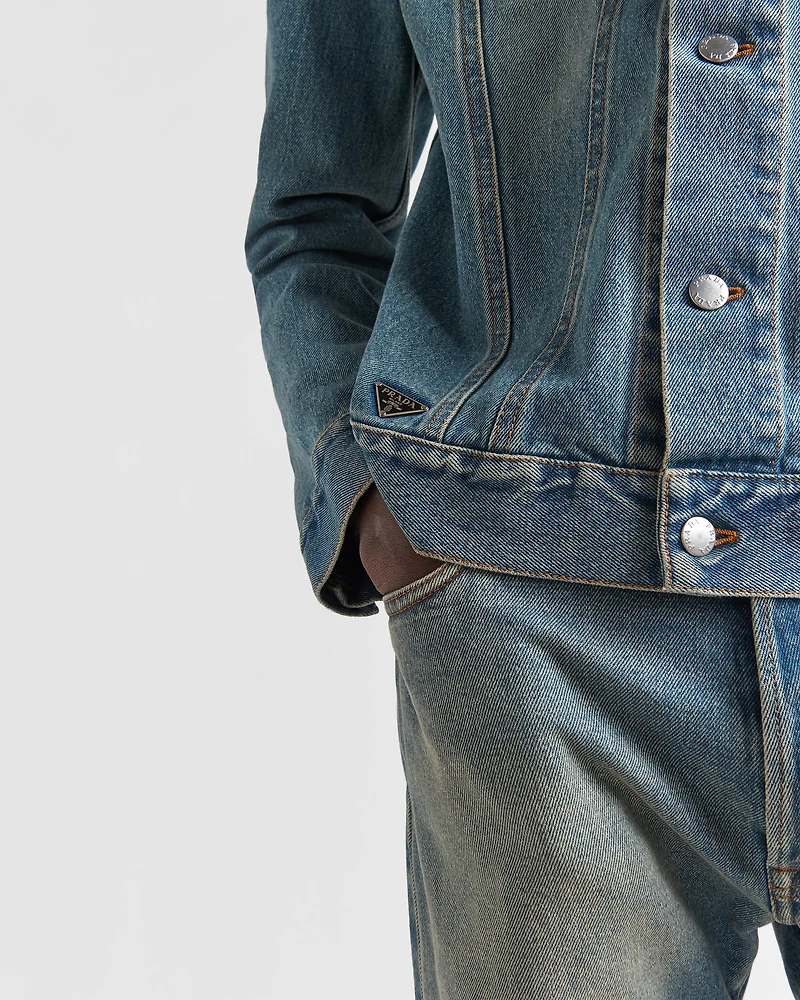 Denim blouson jacket