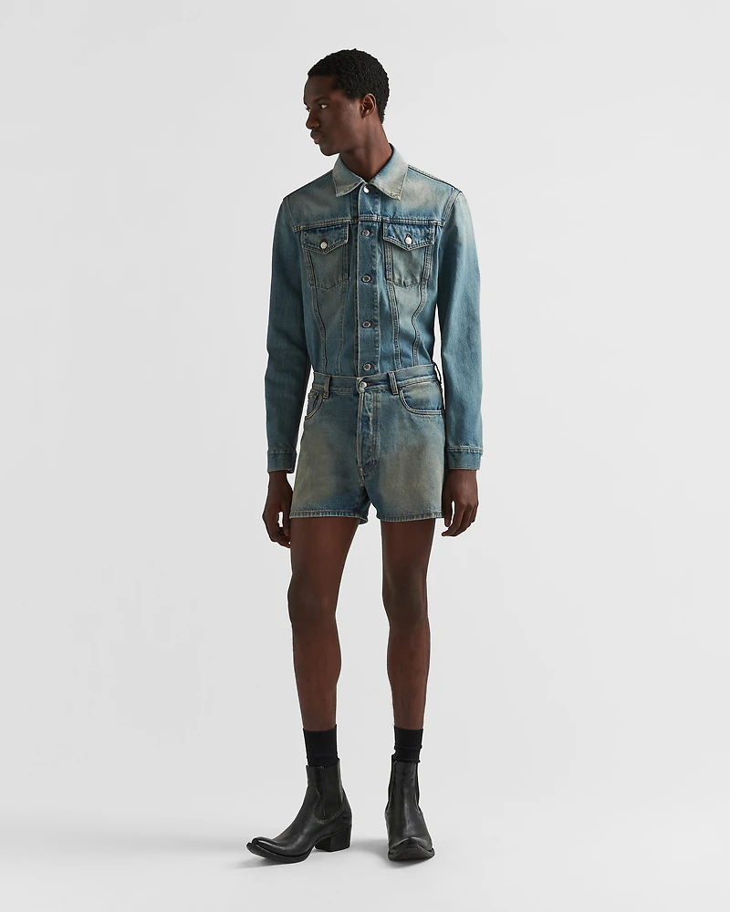 Denim blouson jacket