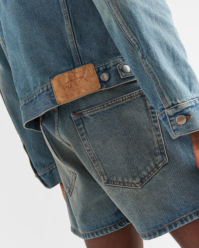 Denim blouson jacket