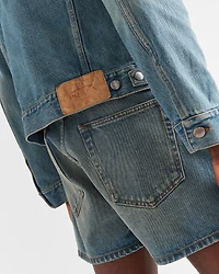 Denim blouson jacket