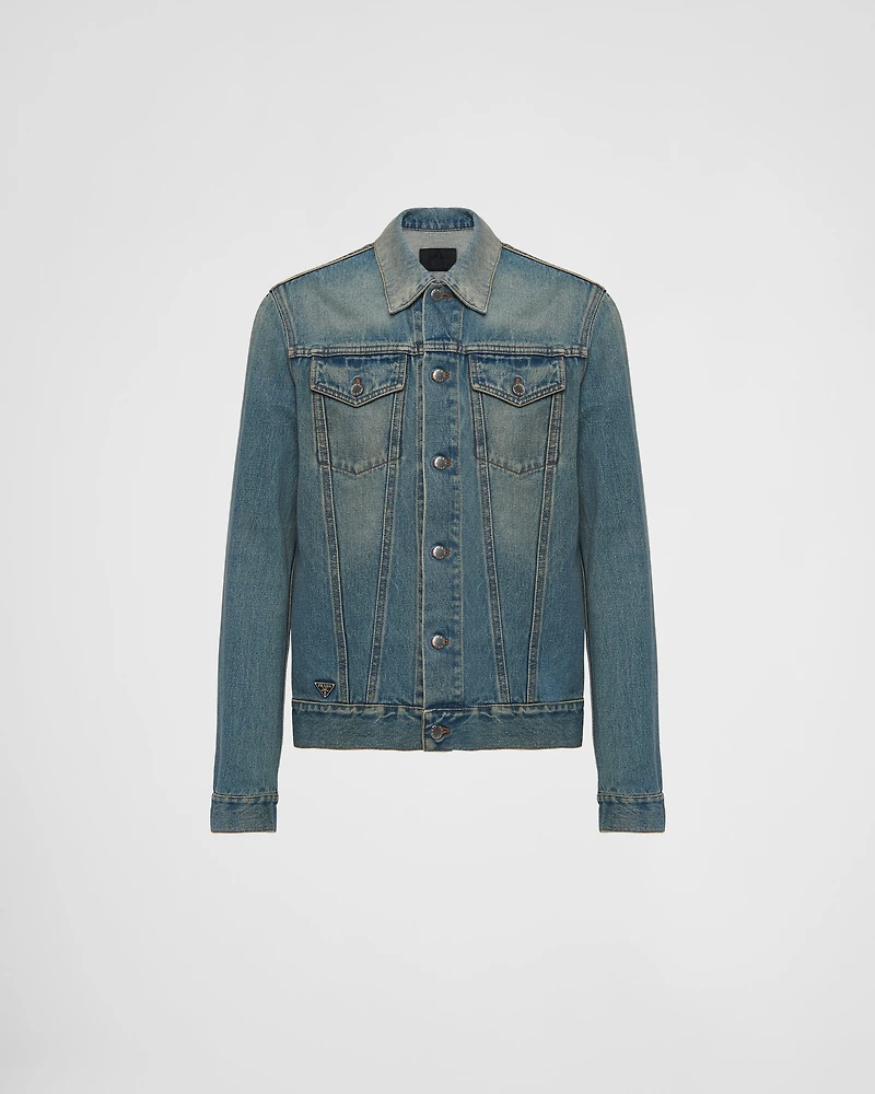 Denim blouson jacket