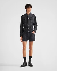 Denim blouson jacket