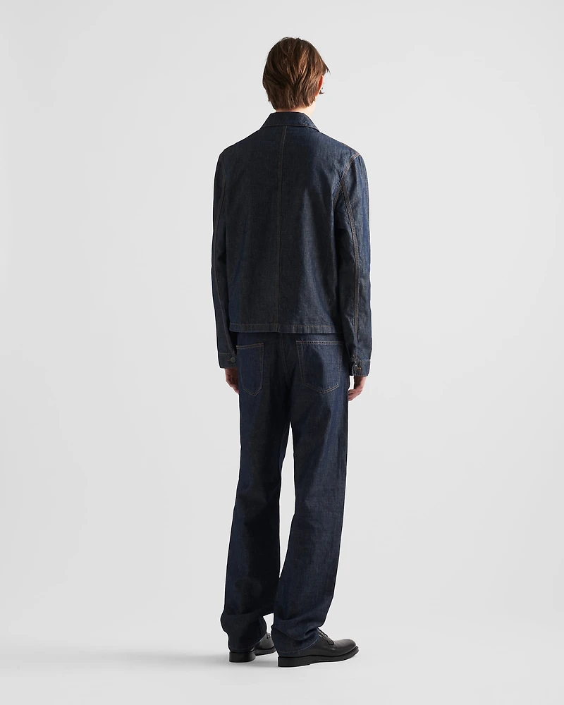 Chambray blouson jacket