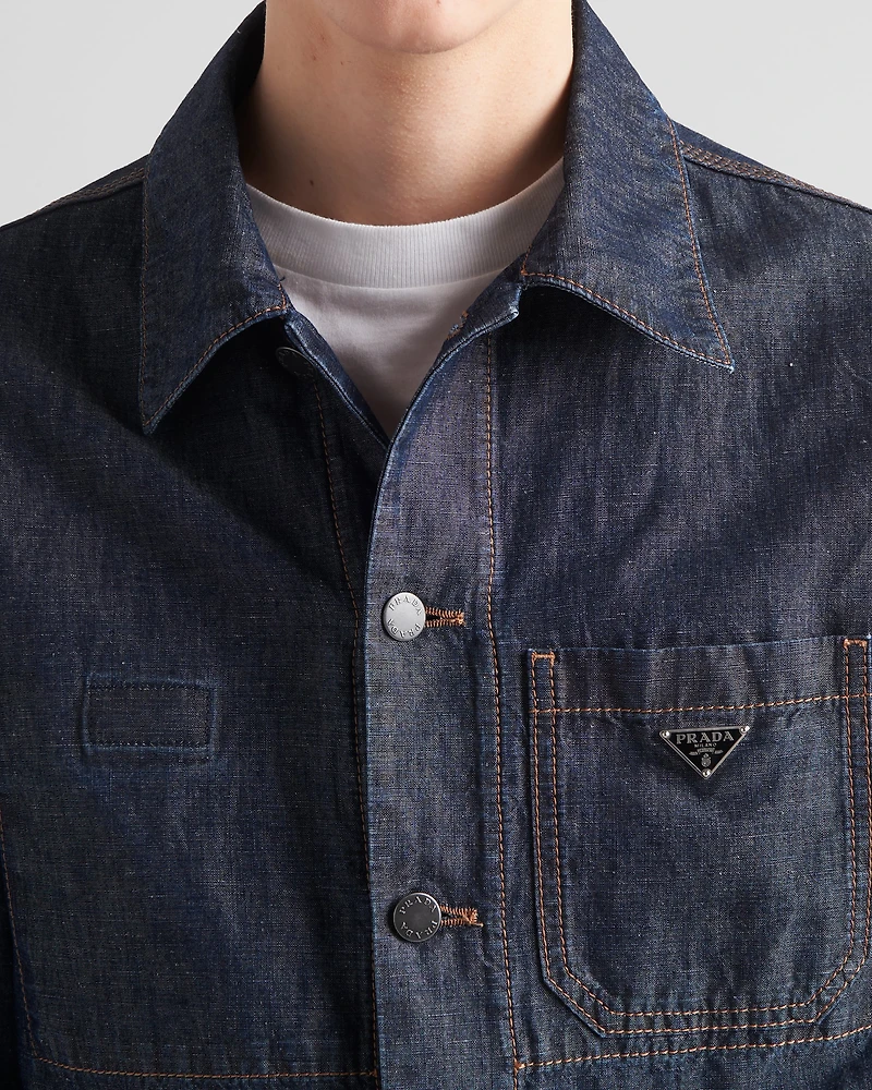 Chambray blouson jacket