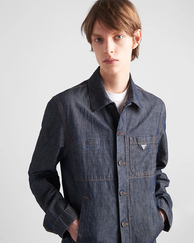 Chambray blouson jacket
