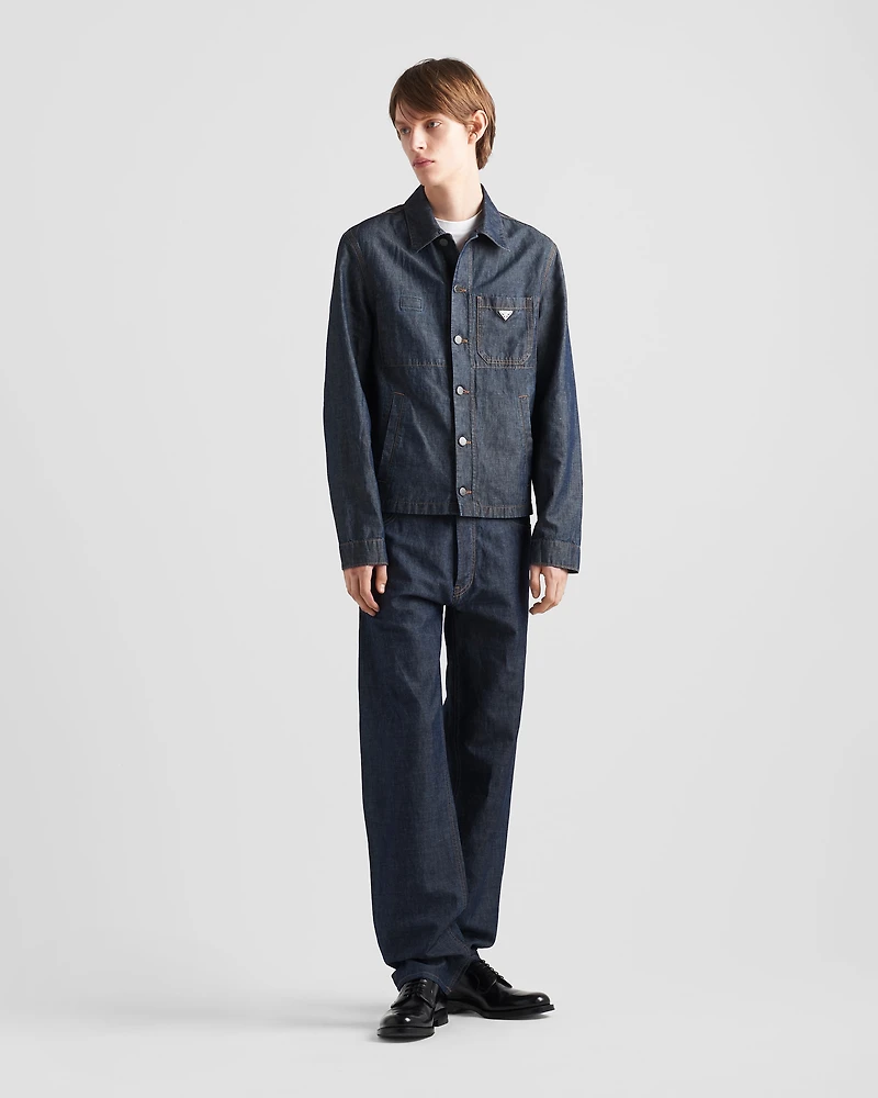 Chambray blouson jacket
