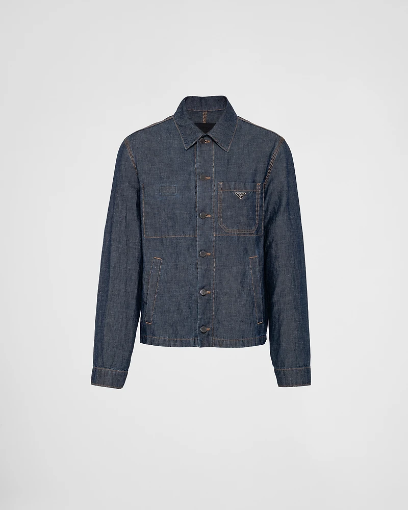 Chambray blouson jacket