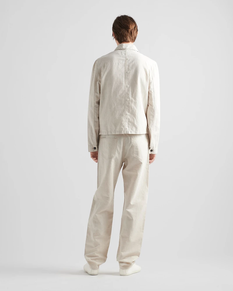 Chambray blouson jacket