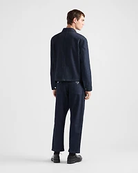 Chevron denim blouson jacket