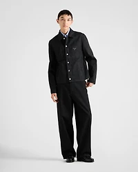 Chevron denim blouson jacket