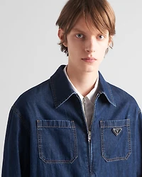Light denim zipper jacket