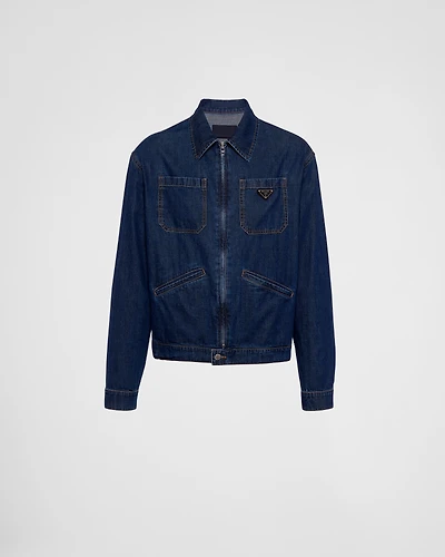 Light denim zipper jacket