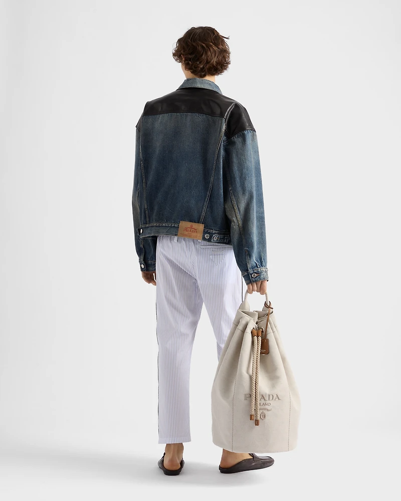Denim and leather jacket