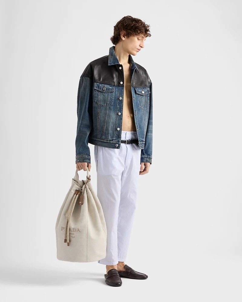 Denim and leather jacket