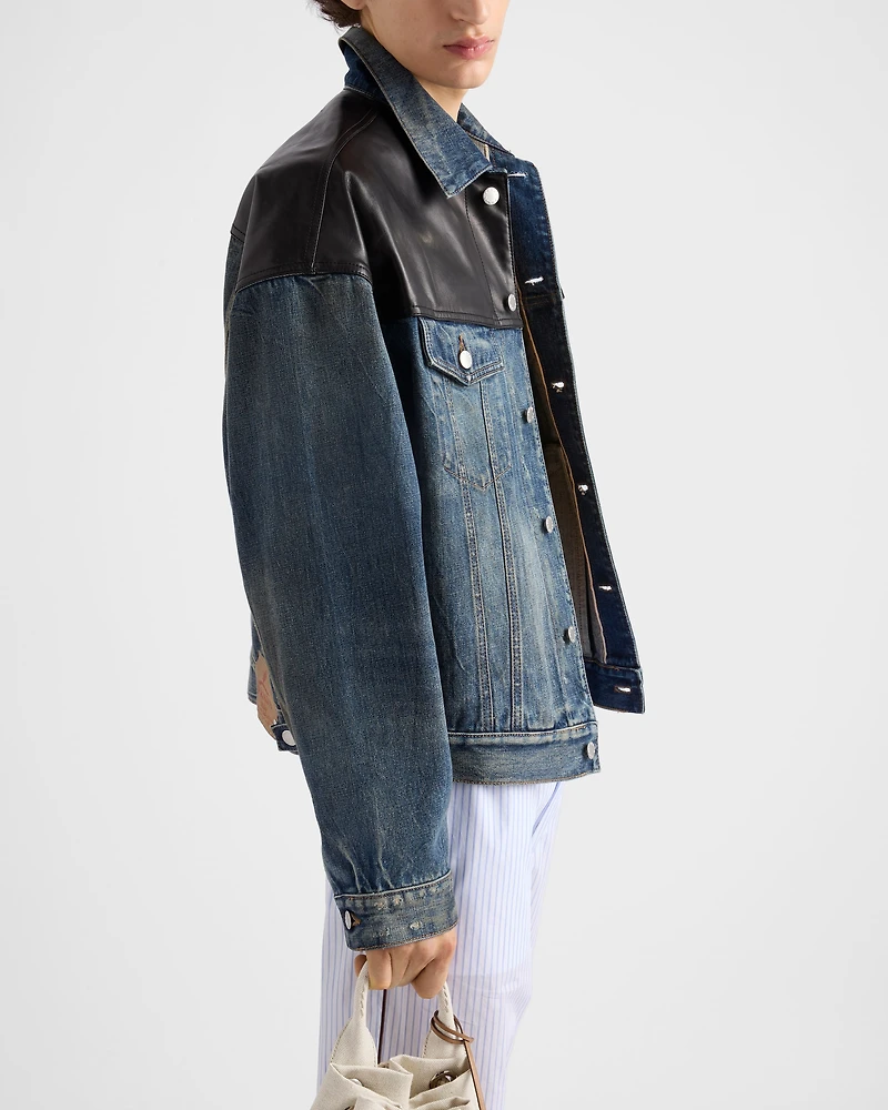 Denim and leather jacket